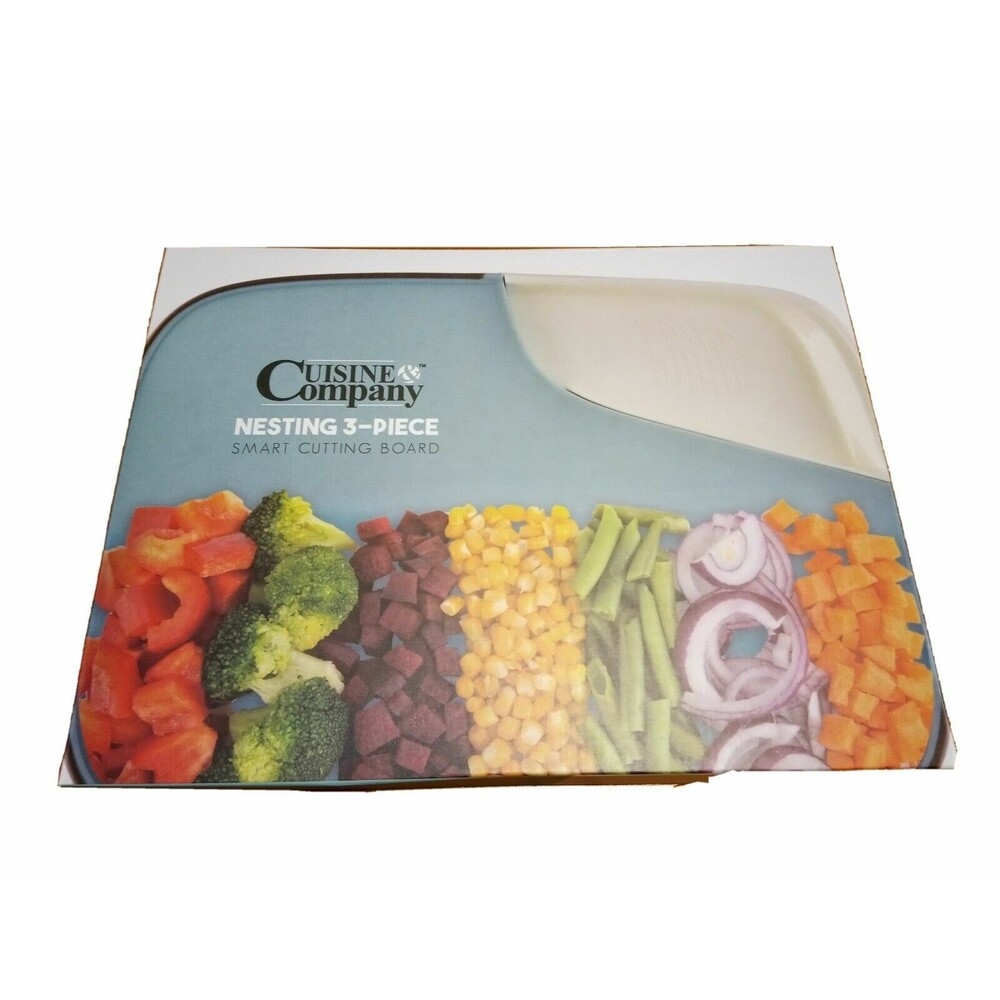 Cuisine & Company Nesting 3-Piece Space Saving Non-Slip Smart Cutting Board